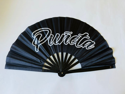 Rave Hand Fans – Large Bamboo Folding Fan with Loud Clack for Festivals, Pride, Summer & Drag Shows | Solid, Glitter, and Statement Designs PUNETA