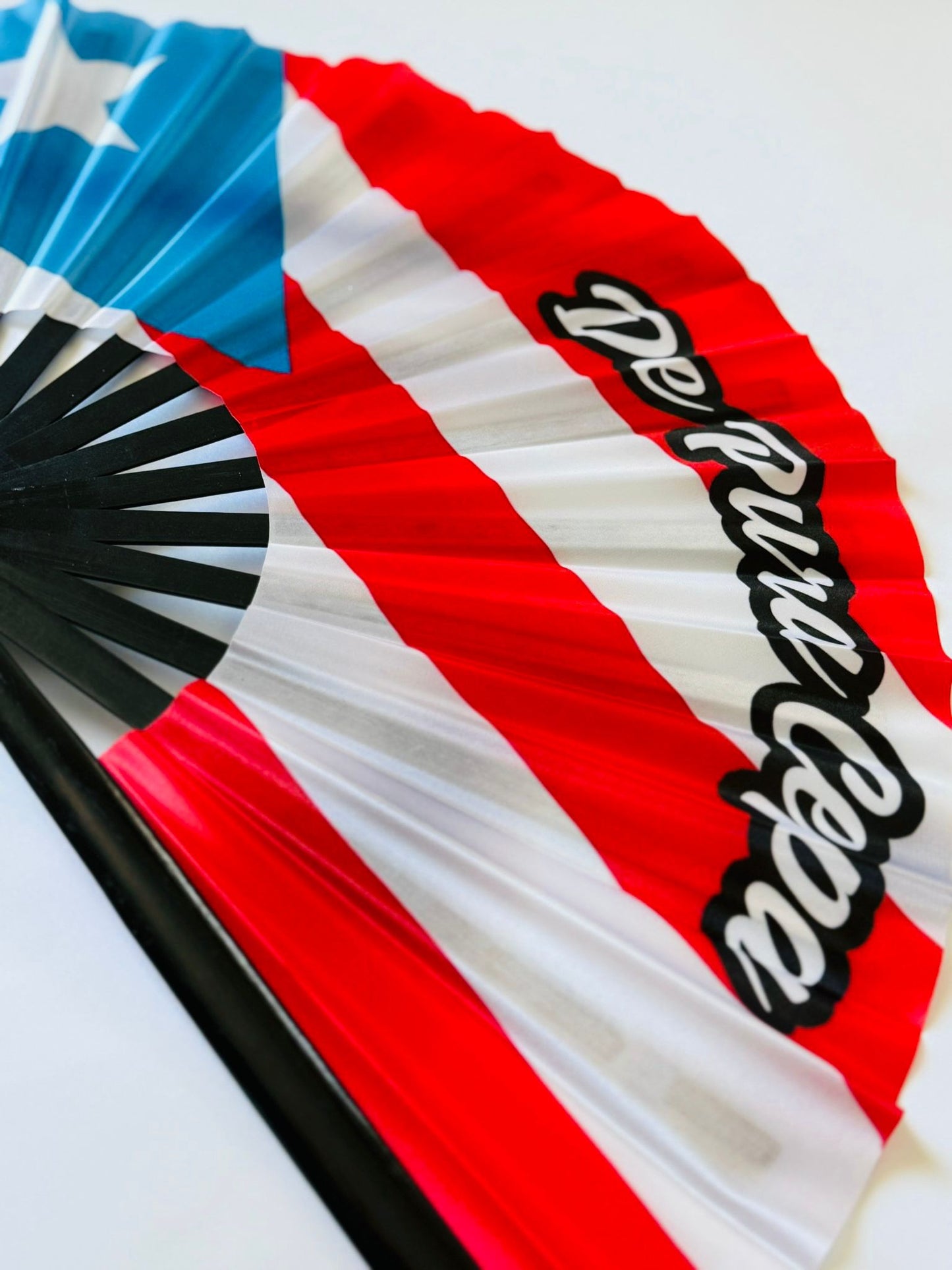 Folding Fan with Loud Clack for Festivals, Pride, Summer & Drag Shows  PUERTO RICO DE PURA CEPA
