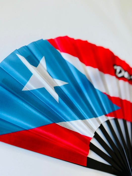 Folding Fan with Loud Clack for Festivals, Pride, Summer & Drag Shows  PUERTO RICO DE PURA CEPA