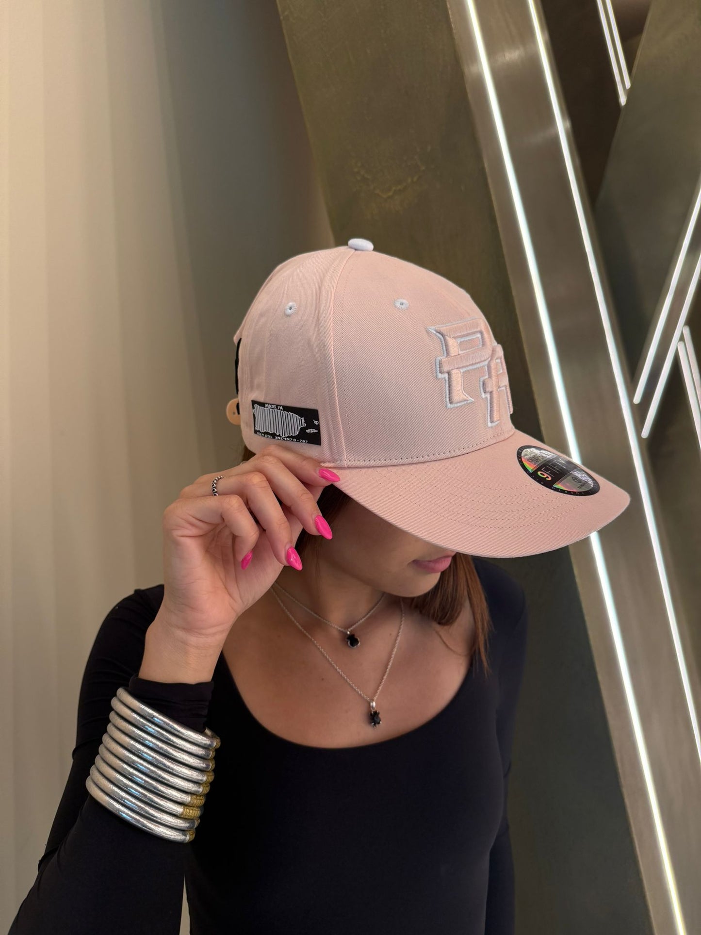 Puerto Rico Pink Morro PR Curved Brim Hat – Embroidered Flor Maga Collection