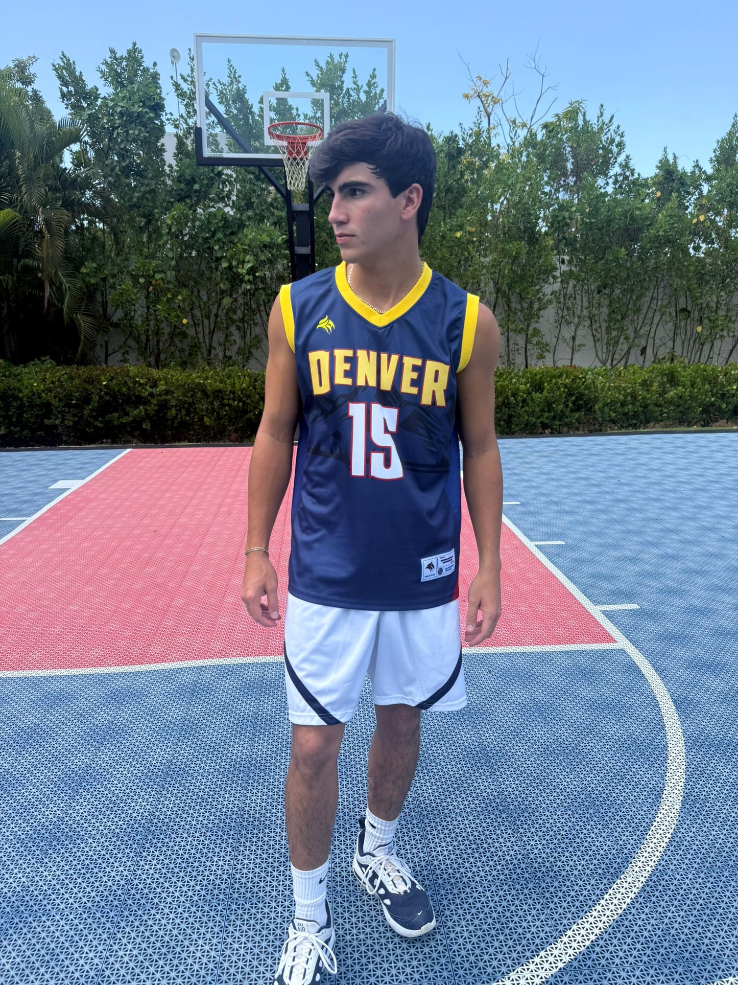 Denver Blue Basketball Jersey #15 – Lightweight, Breathable, Streetwear Style for Men & Youth