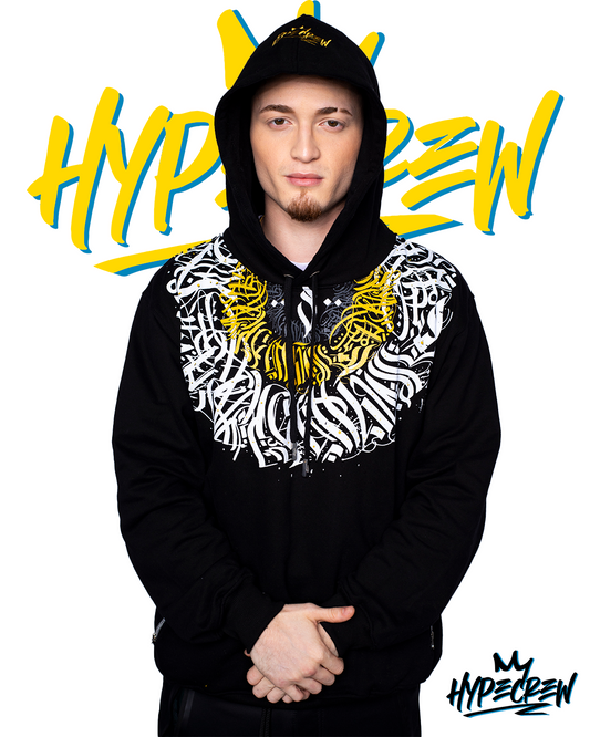 Hypecrew | Black Hoodie  graffiti