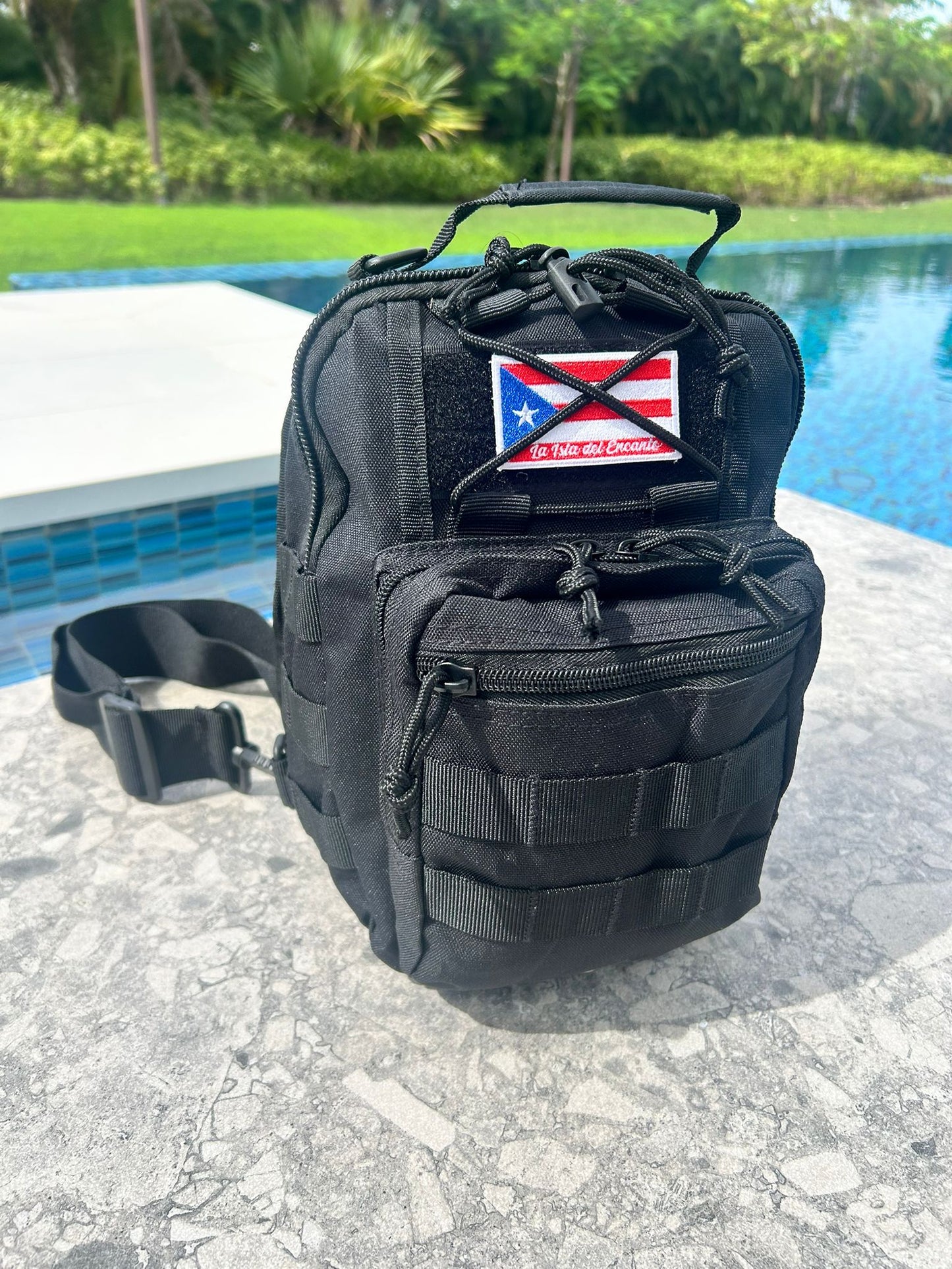 Tactical Shoulder Sling Bag – Small Outdoor Chest Pack for Men, Black Puerto Rico