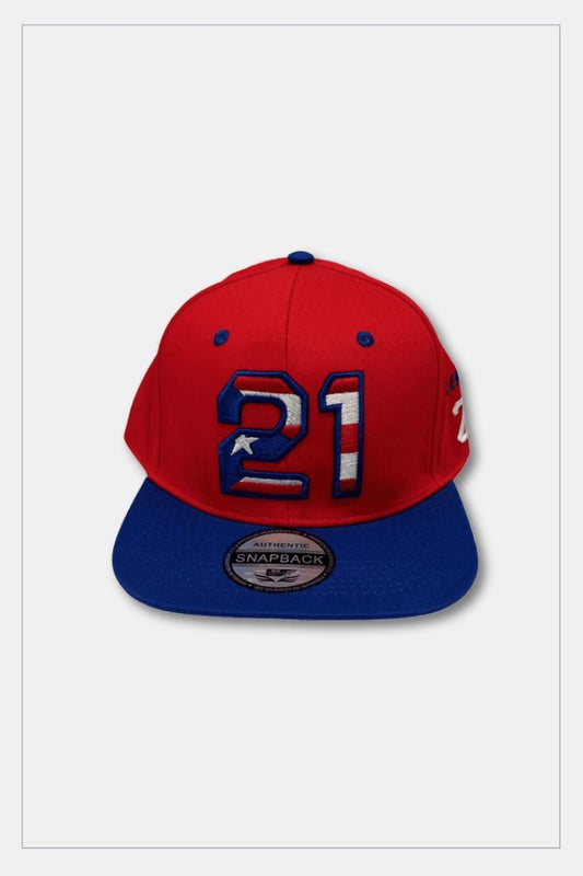 Puerto Rico Caps Exclusive Design 21 Flag Red Blue