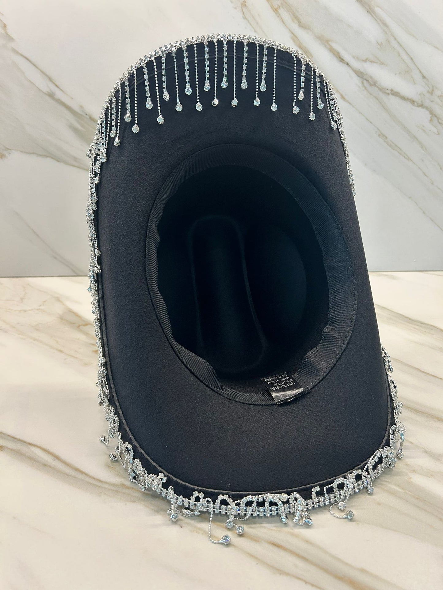 Tainowears Cowboy Black Diamonds hat, white wool for women, Bride Gift,  Custome