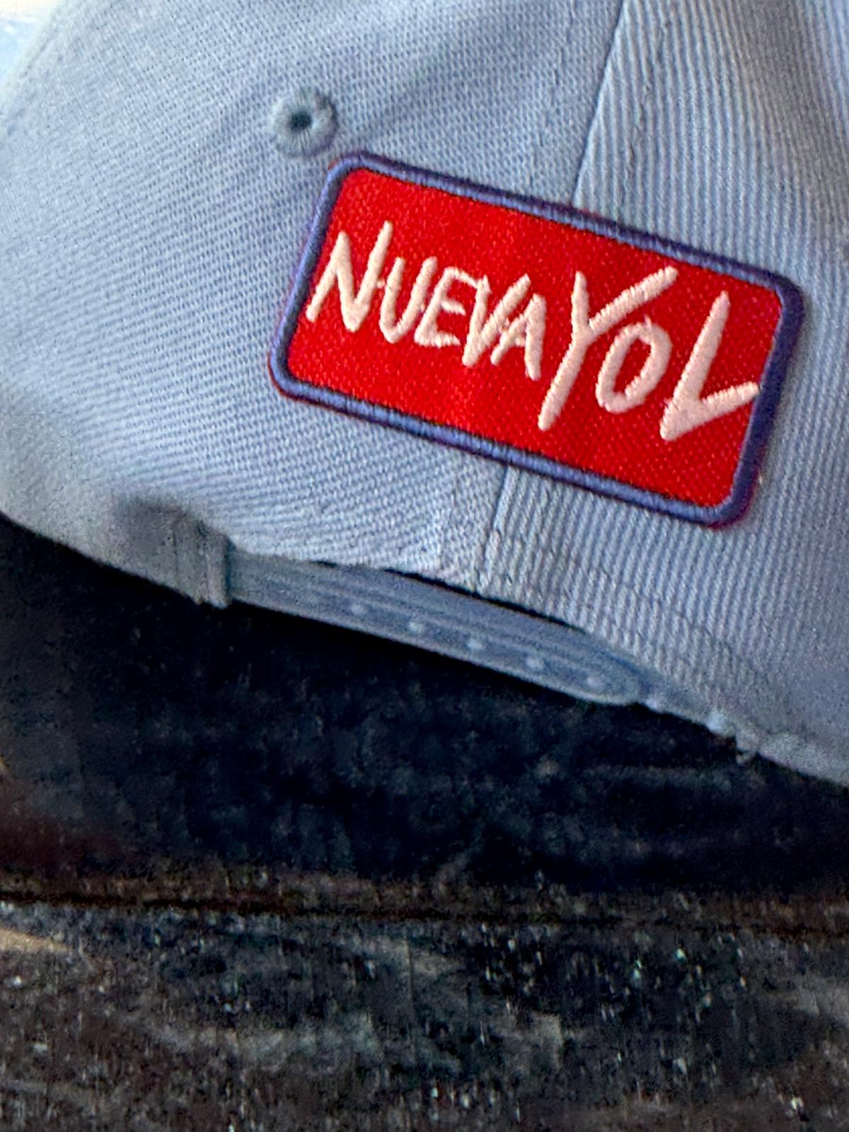 Metallic Sapo Concho Snapback Hat – Light Blue “PR” Gradient Embroidery