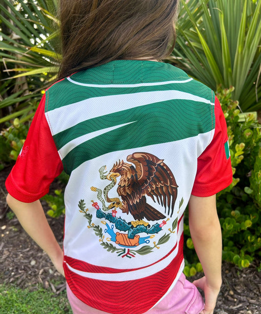 Mexico Red Baseball Jersey Kids and Youth  – Lightweight Youth Jersey with Iconic #52 & Golden Eagle
