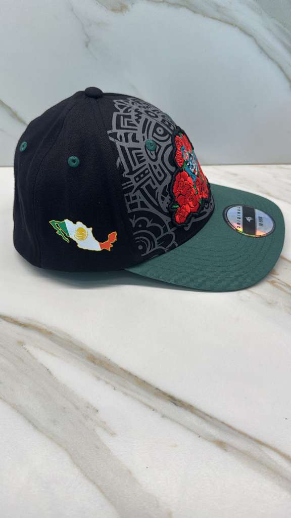 Mexico Catrina Hat | 5D Embroidered Cotton Fitted Cap | Curved or Flat Brim | Limited Edition Streetwear Cap