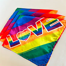 Love rainbow  Satin Head Scarf Bandana, Neck Scarf for Women Girls