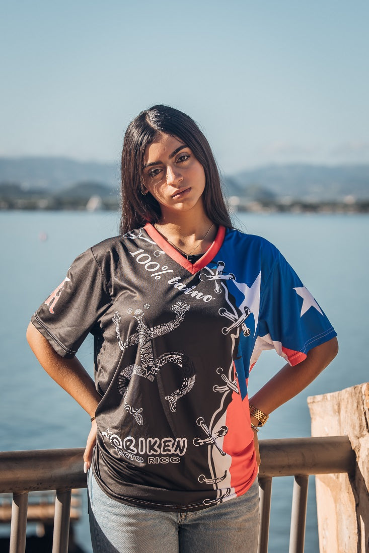 TAINOWEARS Coqui Borinquen Jersey – Puerto Rican Flag, Taino Coqui, Soft Summer Unisex