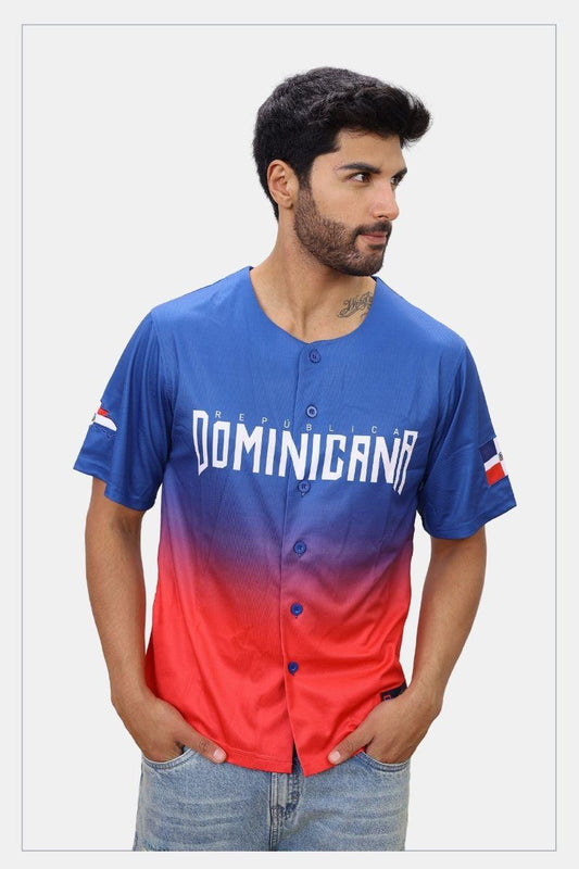Dominicana Jersey Blue Red - Tainowears NYC