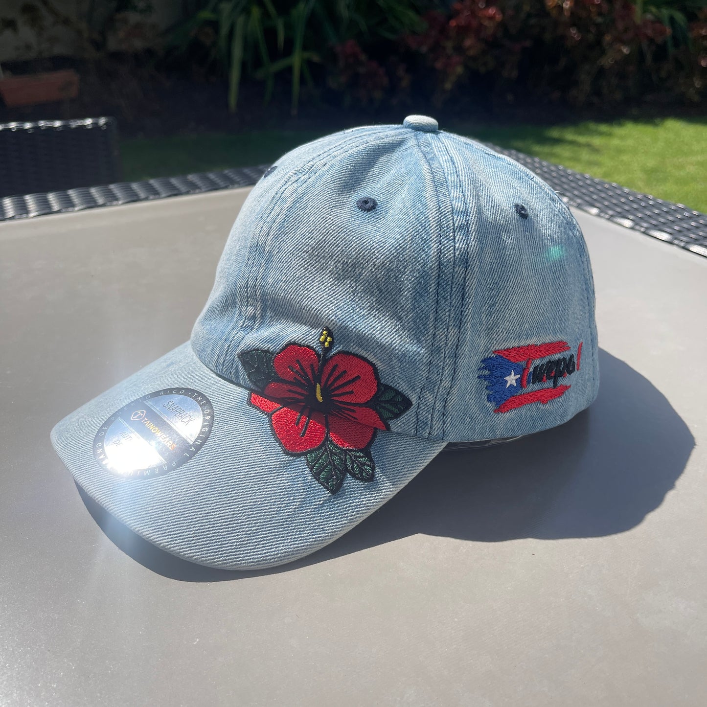 Puerto Rico Caps Flor Maga Denim Snapback