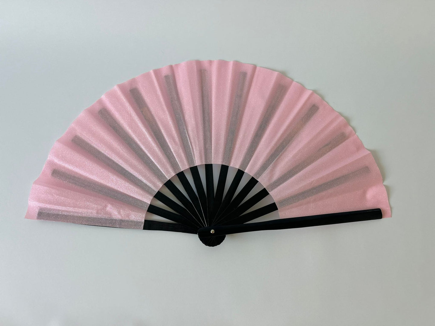 Folded fan Pink Glitter