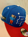 Pinned Edition PR Embroidered Snapback Hat: Sapo Concho Metal Pin - Blue & Red