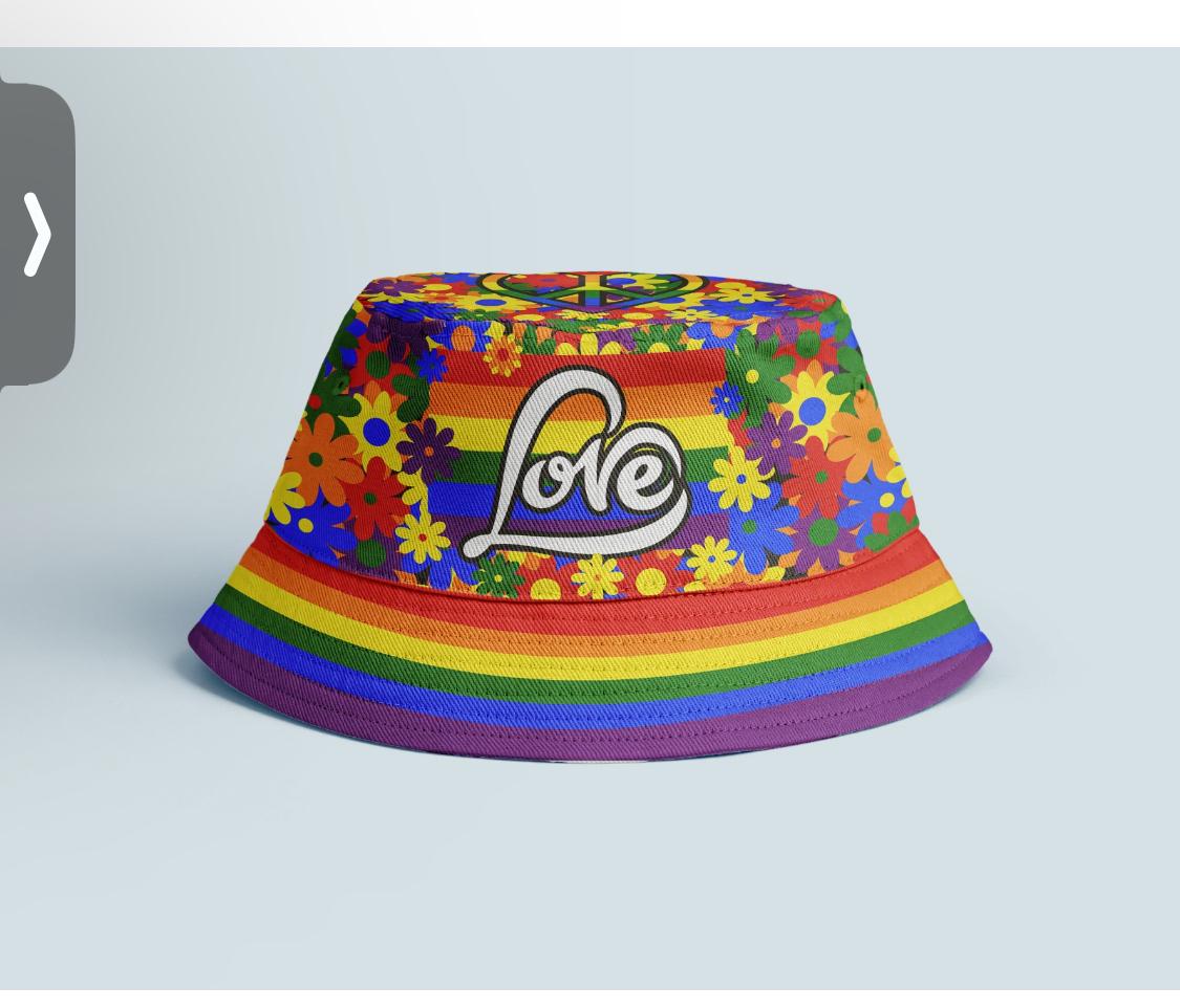 Love Retro Bucket Hat Cotton 56 cm 7" circunference