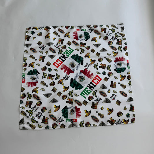 Mexico Symbols Satin Head Scarf Bandana | Fashion Neck Scarf