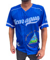 Nicaragua Baseball Jersey – Blue Sublimation with Coat of Arms & "505" Back Design