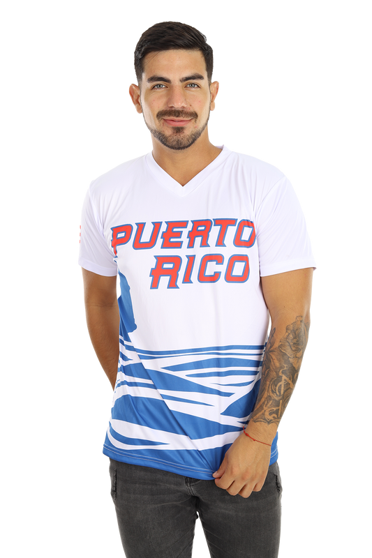 Puerto Rico Las Olas Blue T-Shirt – El Morro & Wave Design