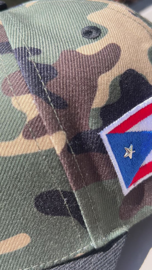 TAINOWEARS Puerto Rico Camouflage Trucker Hat – PR Embroidery, Adjustable, Puerto Rican Flag