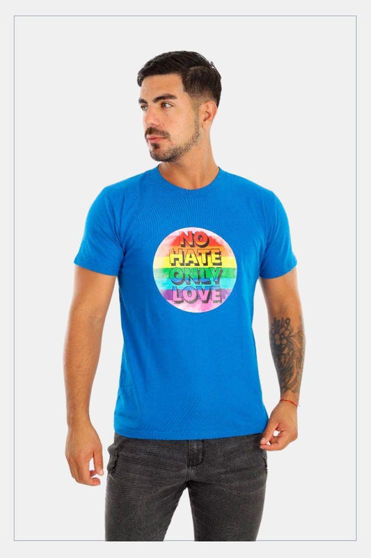 Pride t-shirt, No hate only love, blue - Tainowears NYC