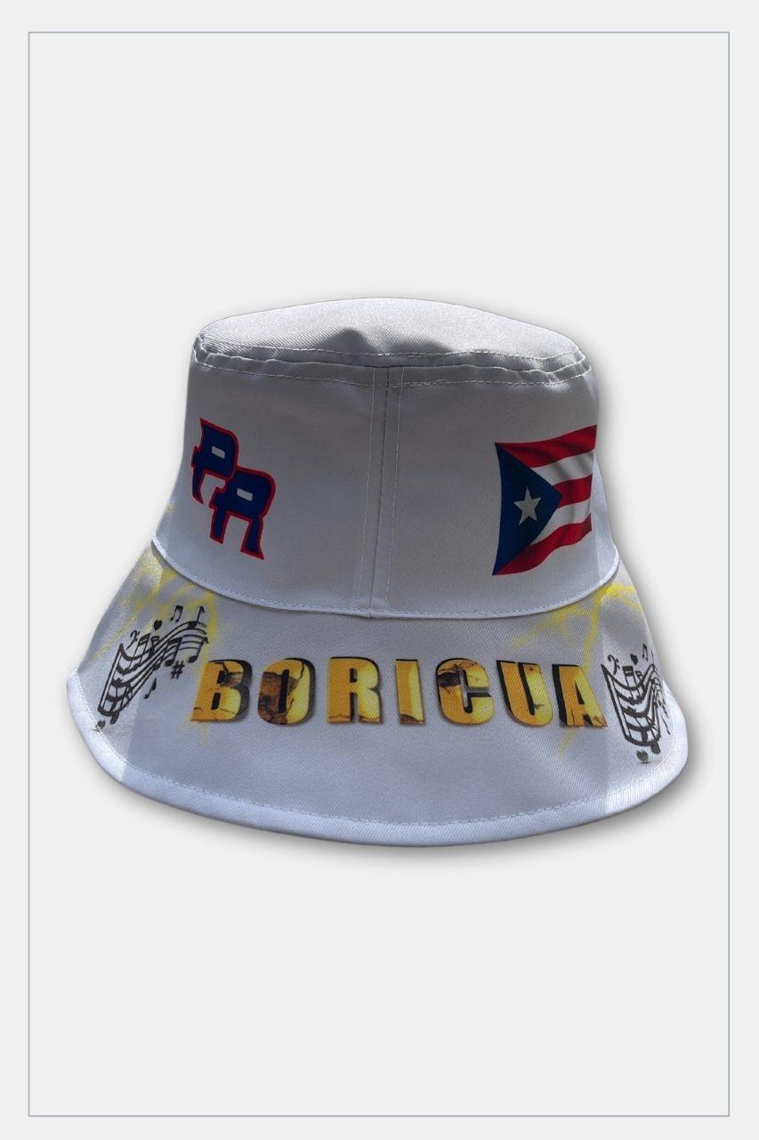 Puerto Rico Bucket Hats White Boricua PR - Tainowears NYC