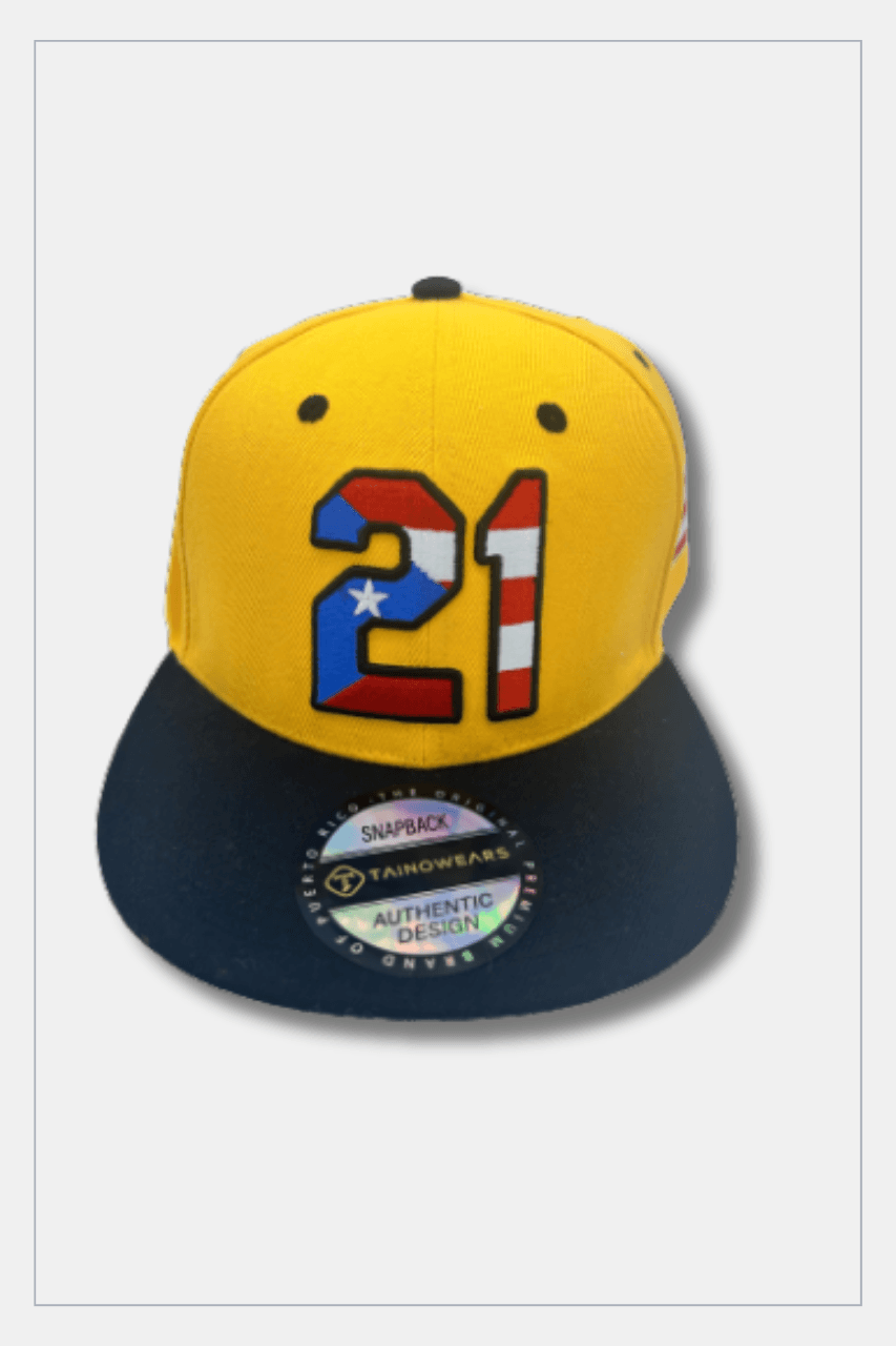 Puerto Rico Caps Exclusive Design 21 Yellow Black - Tainowears NYC