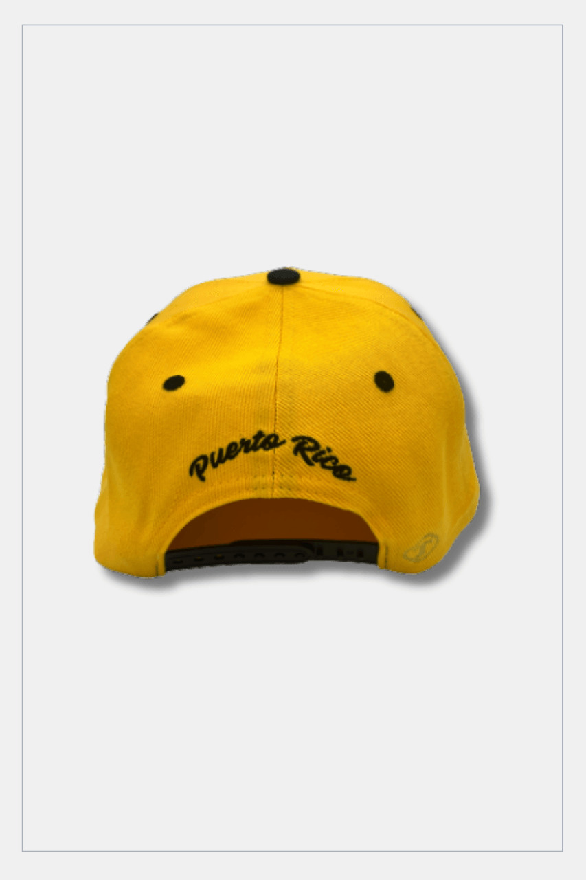 Puerto Rico Caps Exclusive Design PR Golden Yellow Black - Tainowears NYC