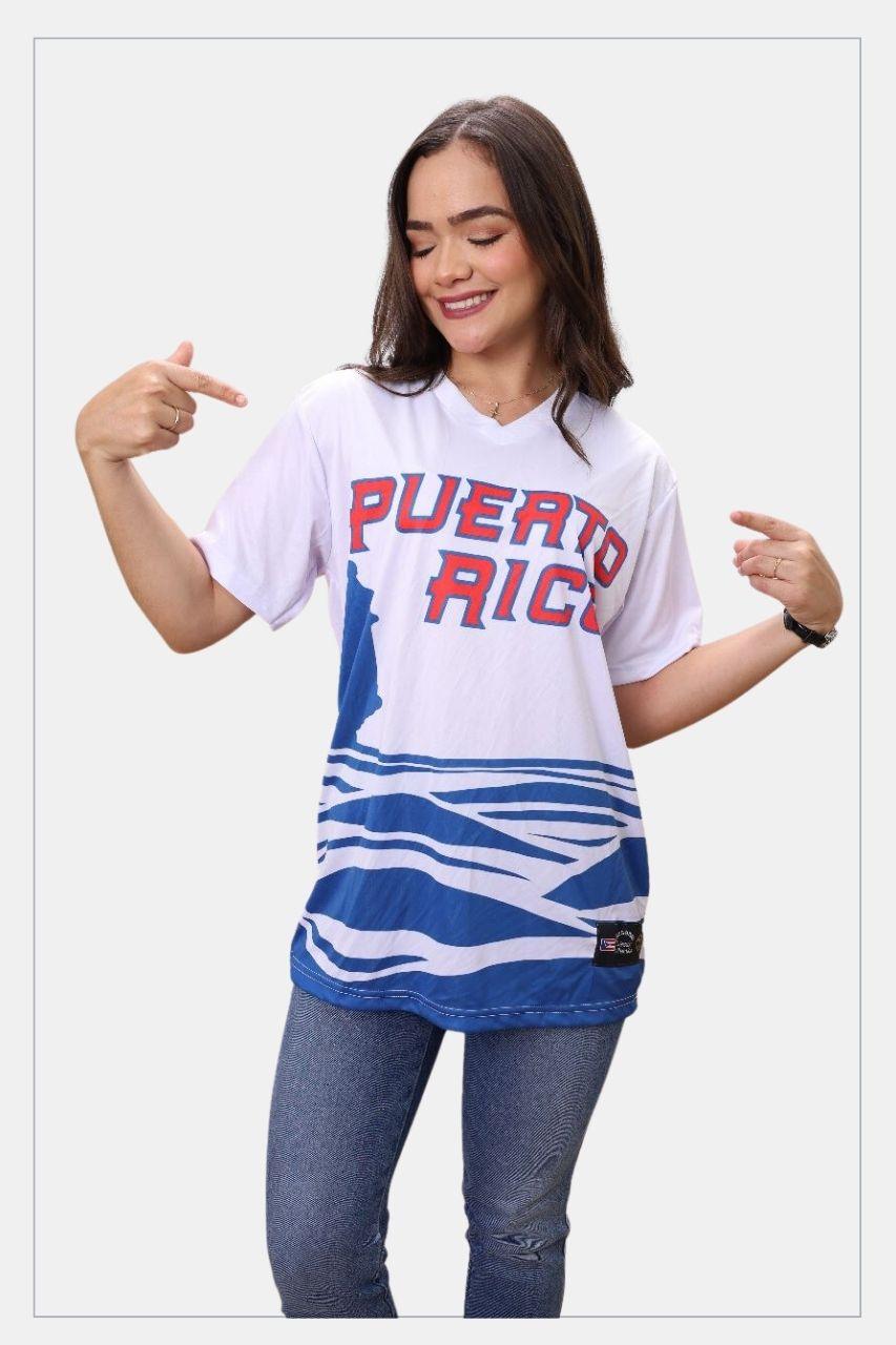 Puerto Rico Jersey Olas Blue - Tainowears NYC