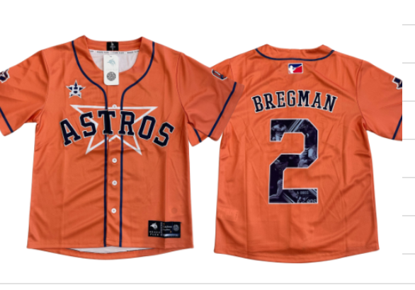 HEADZFLEX Alex Bregman Astros Jersey – Orange Fan Shirt with Embroidered Logo &  Number 2 Design