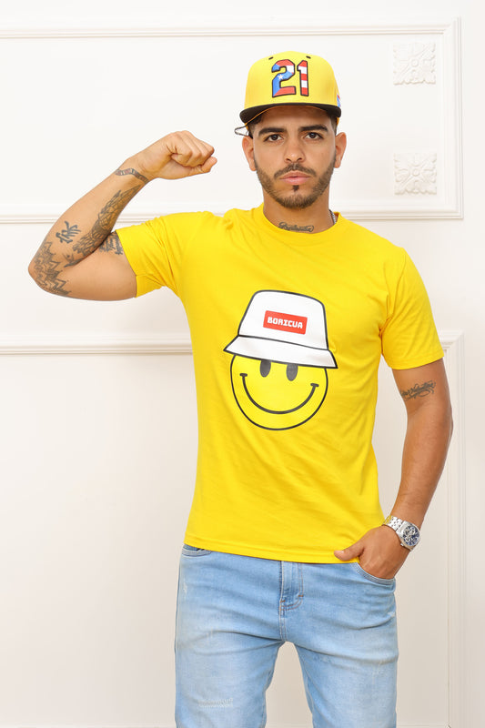 Emoij Boricua Yellow Puerto Rico T-Shirt – Premium Peruvian Cotton