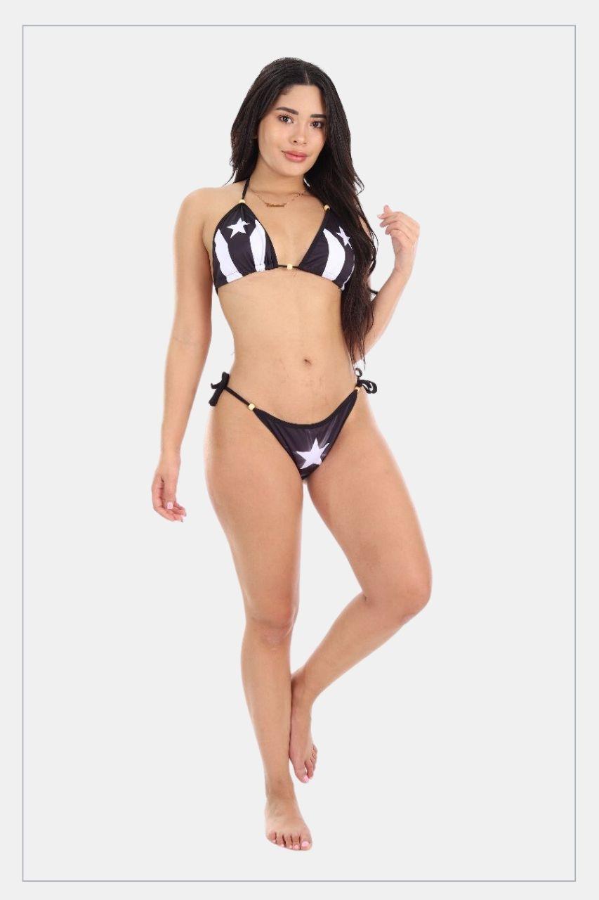 Women two pieces swinsuit Puerto Rican Blackout - Pre Order - Tainowears NYC