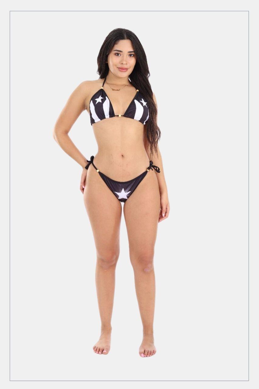 Women two pieces swinsuit Puerto Rican Blackout - Pre Order - Tainowears NYC