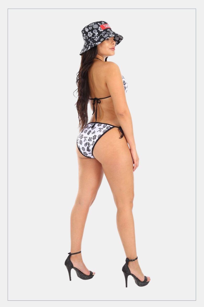 Women two pieces swinsuit Puerto Rican Taino Symbols - Tainowears NYC