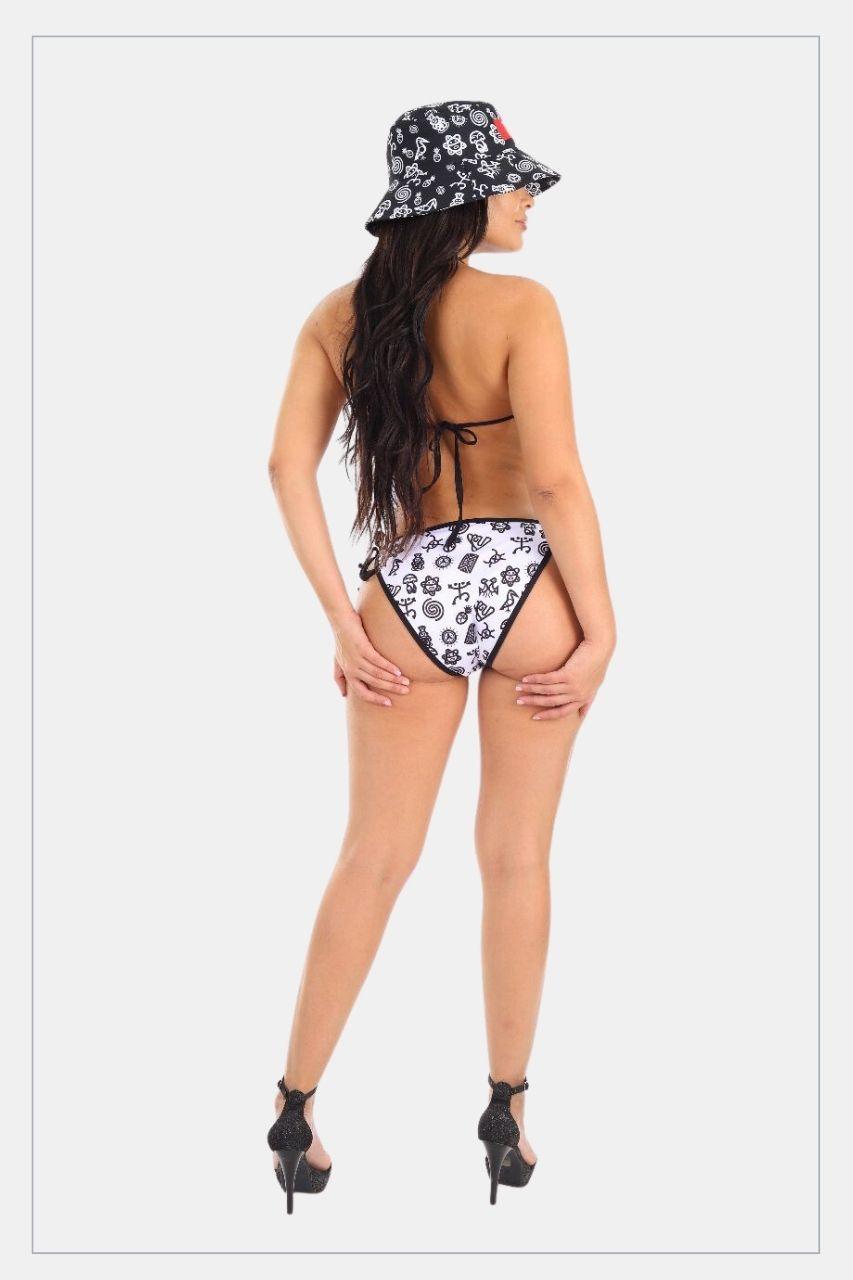 Women two pieces swinsuit Puerto Rican Taino Symbols - Tainowears NYC