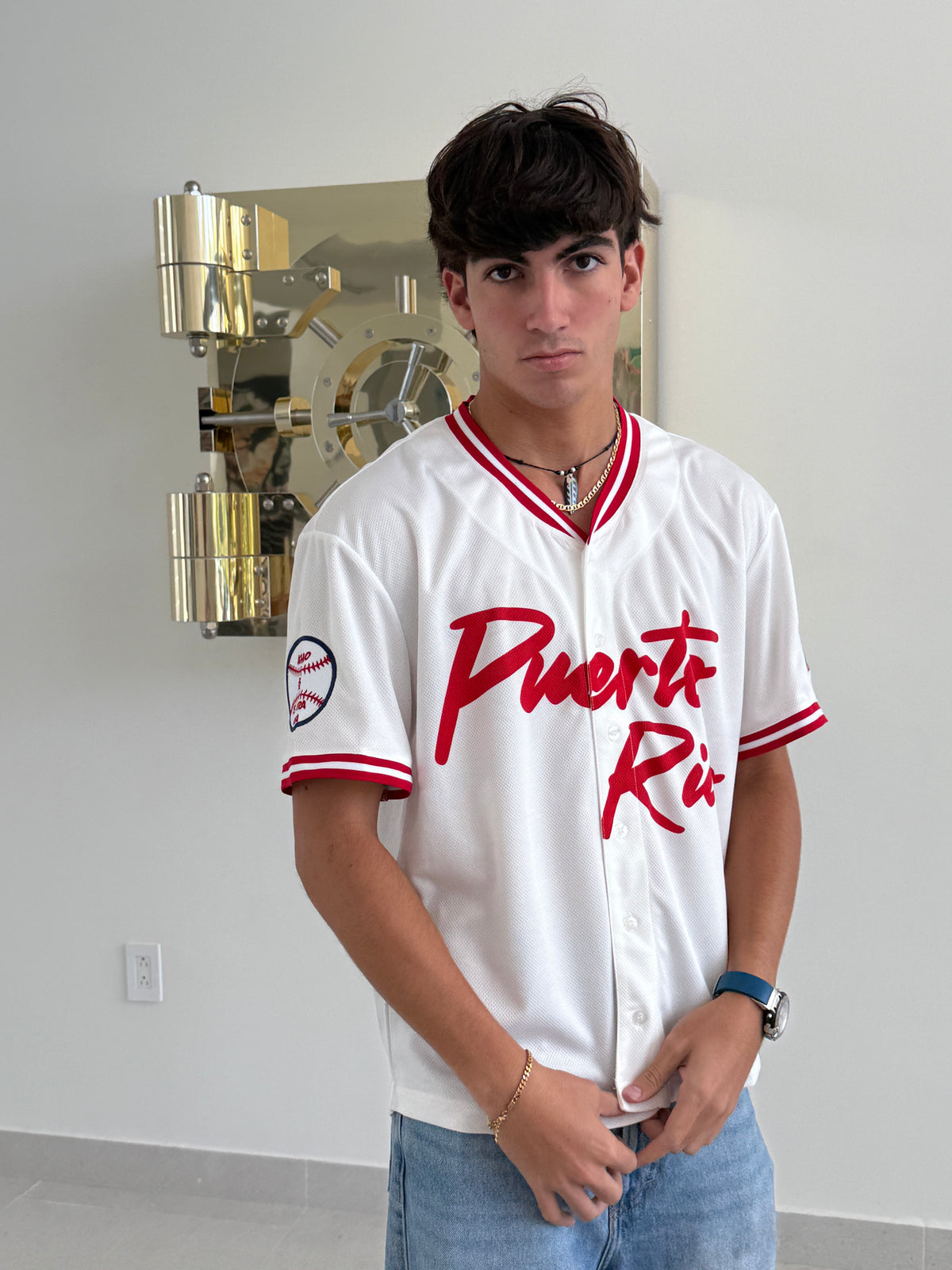PR Es Otra Cosa™
Puerto Rico Baseball Jersey – Lightweight Button-Up Jersey