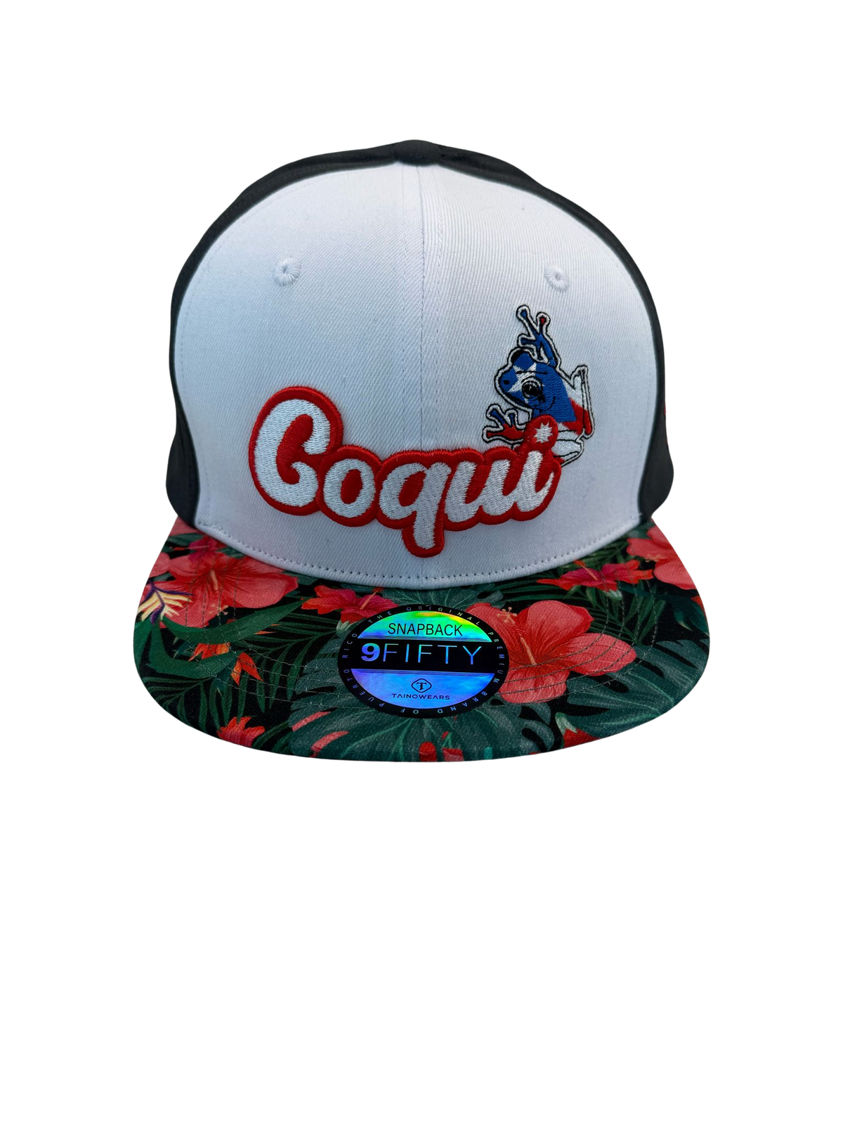 Puerto Rico Coquí Maga Snapback Hat – Flat Brim Cap with 5D Embroidery & Printed Brim | Tainowears®