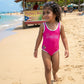 Boricua Girls One Piece Swimsuit – Pink Puerto Rico Flor Maga Bathing Suit | Tainowears®