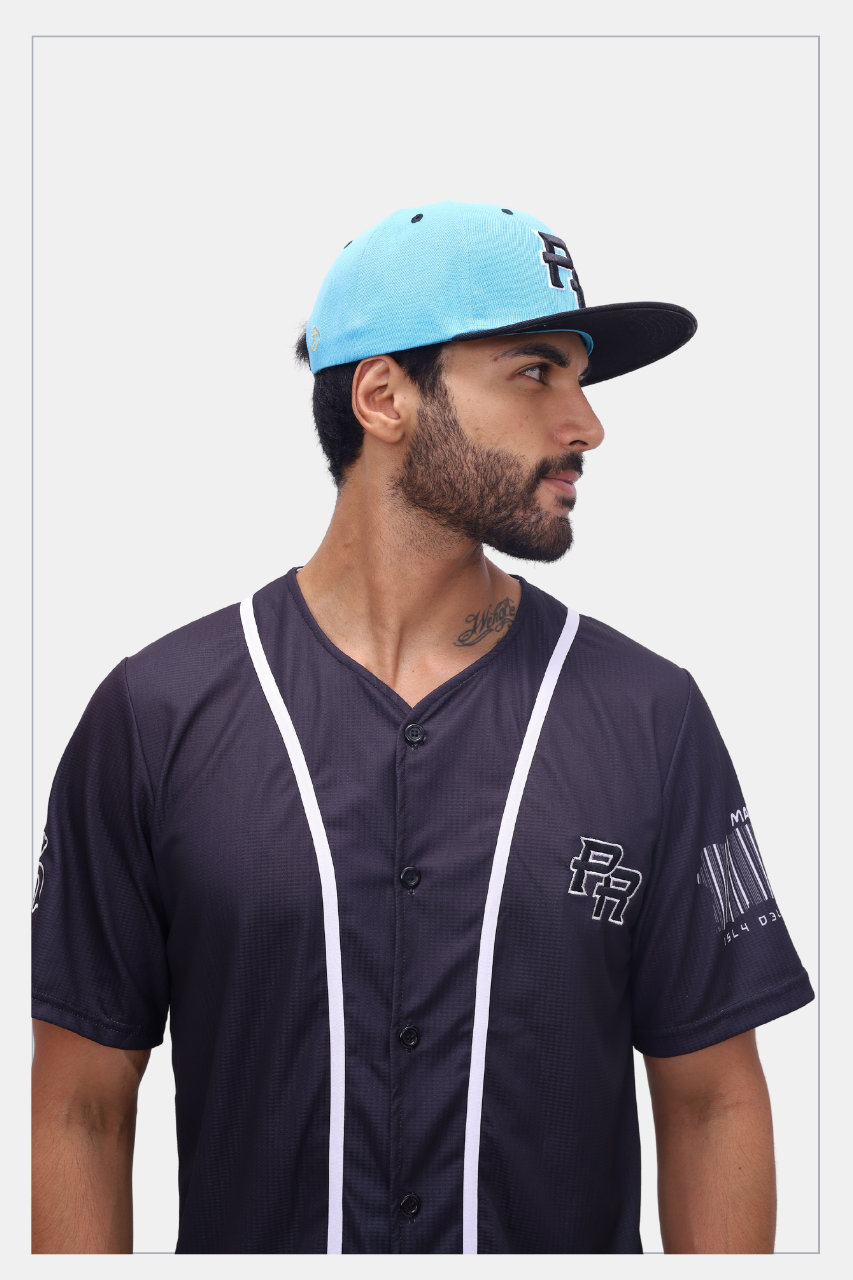 Puerto Rico PR Turquoise Black Flat Brim Snapback Hat – Embroidered Cap