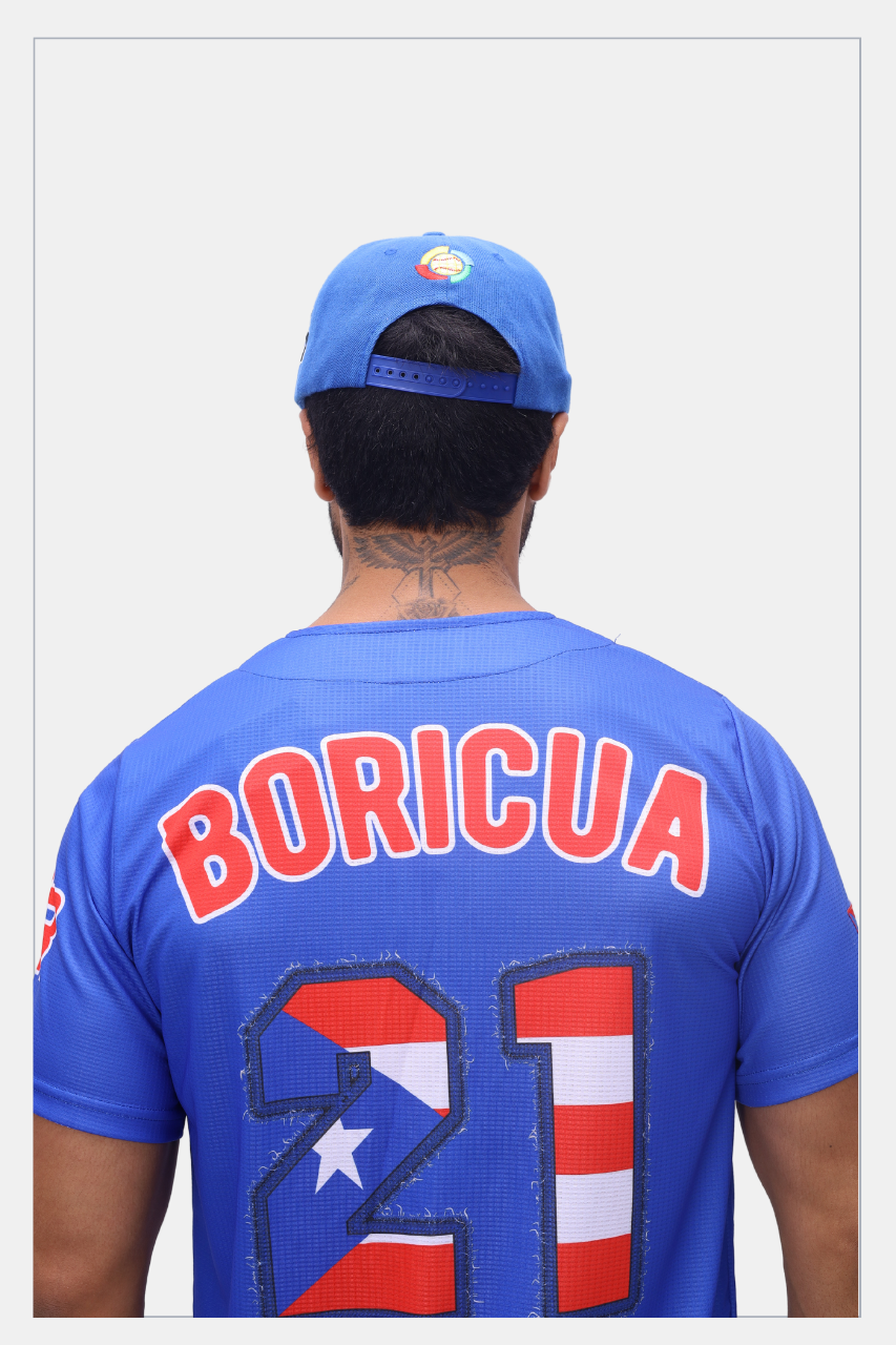 Puerto Rico Blue PR Flat Brim – Coquí Embroidered Cap