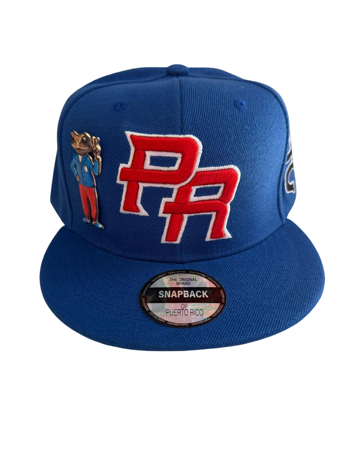 Puerto Rico Snapback Hat – Pinned Metallic PR Cap with Sapo Concho Patch | Tainowears®