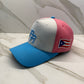 Puerto Rico Sorbet Snapback Cap – PR Logo 5 Panel Cotton Hat with Flag Patch & Curved Brim