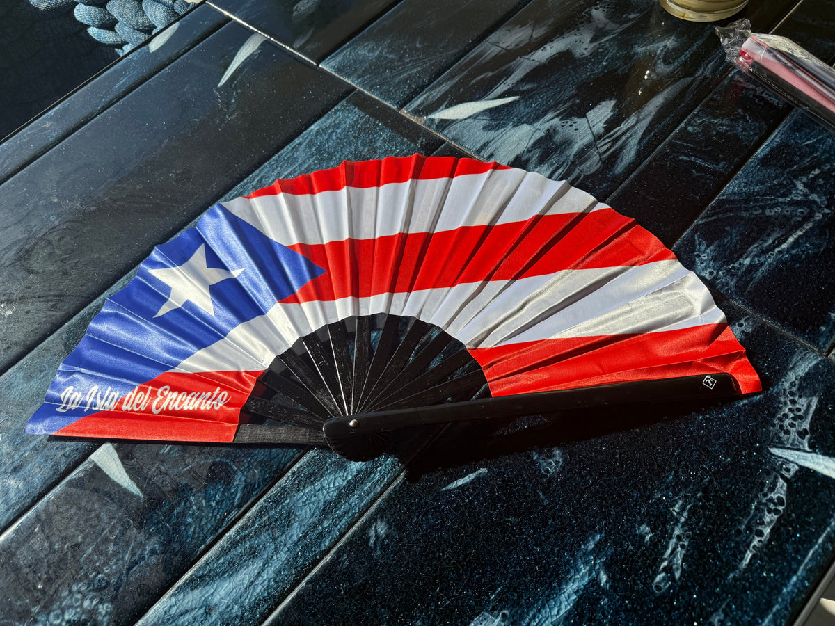 Puerto Rico Folding Fan – La Isla del Encanto Bamboo Clack Fan | Tainowears®