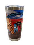 Puerto Rico La Sanse tumbler with Voy Subiendo Voy Bajando design