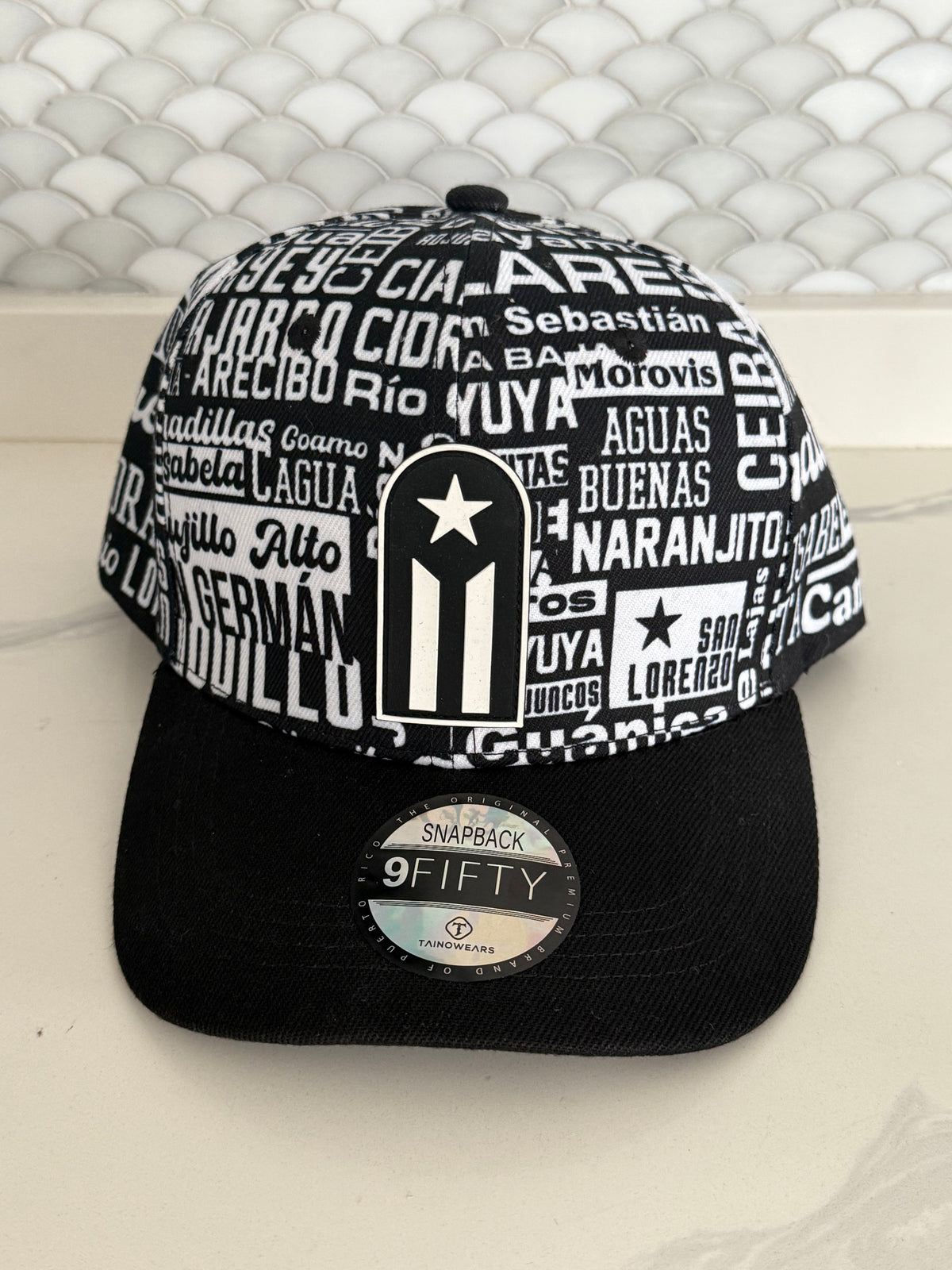 Puerto Rico 78 Pueblos Snapback Hat – Curved Brim TPU Logo Cap | Tainowears®