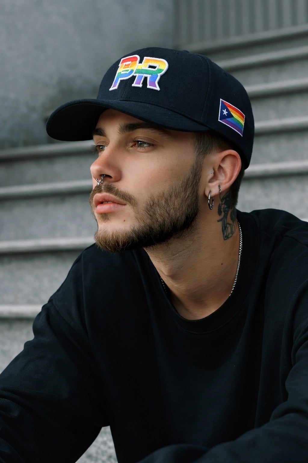 Puerto Rico Pride PR Hat – Cotton Stretch Fitted Cap with 5D Embroidery, Curved Brim