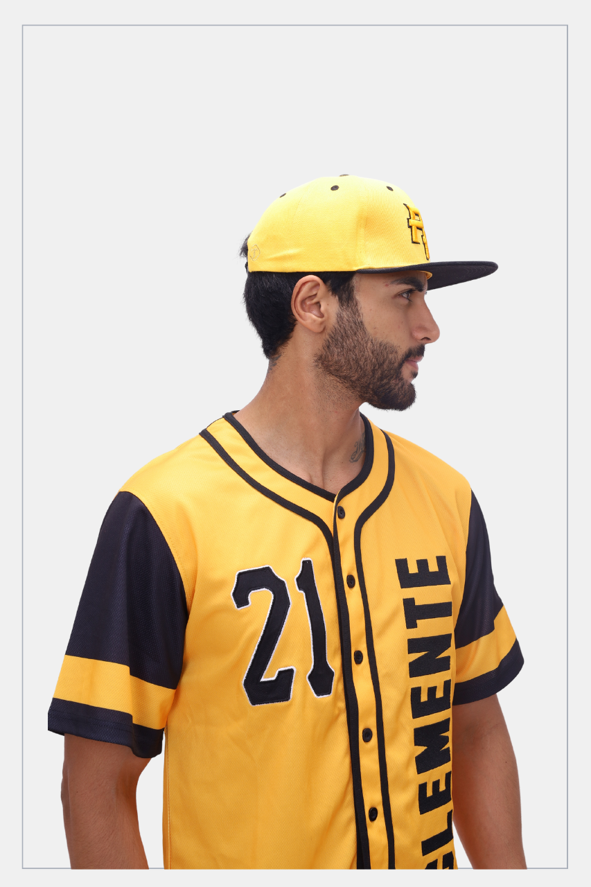 Puerto Rico Hat – Gold PR Embroidered Black Yellow Snapback