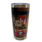 Puerto Rico Es Salsa 20oz tumbler with musical heritage design