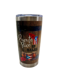 Puerto Rico Es Salsa 20oz tumbler with musical heritage design