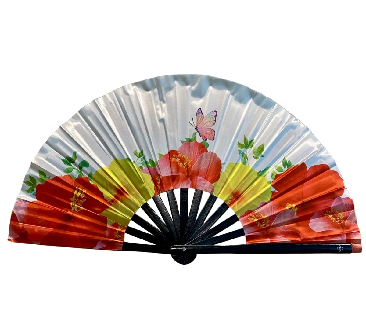 Tropical Hibiscus Butterfly Folding Fan – Bamboo Clack Hand Fan