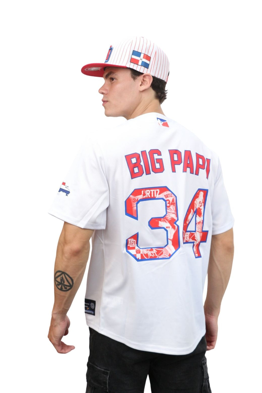 Headzflex Big Papi 34 Dominican Republic Baseball Jersey – Limited Edition Fan Version, White, Premium Embroidery